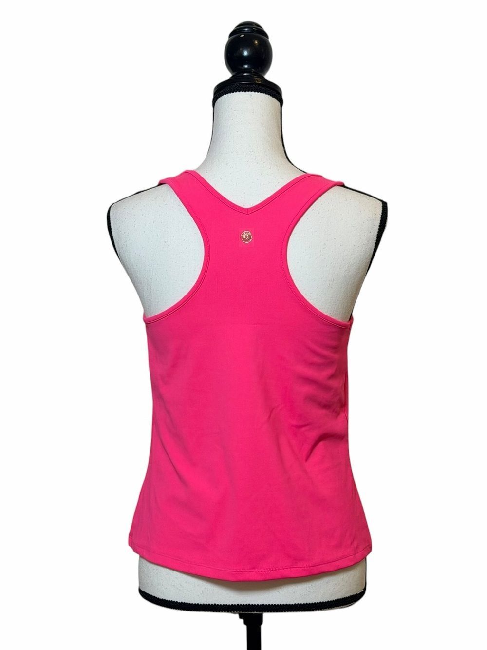 Lilly Pulitzer Luxeletic Euclid Scalloped Bra Tank Top in Pink Grenadine- Size M - Picture 3 of 12